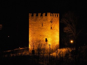 La Torre Delfinale in notturna invernale