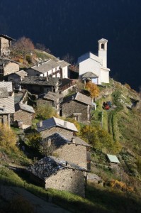 Comune di Roure - Val Chisone - Frazione Bourcet - Vista dall’alto