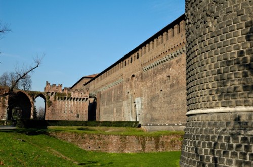 Milano - Castello Sforzesco, mura di sud-ovest