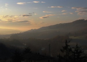 alba sulle colline nei dintorni di Volognano