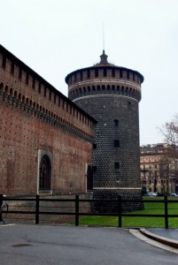 Una torre del Castello Sforza