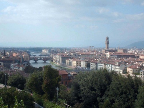 Firenze - Veduta di Firenze e l'Arno d'argento...
