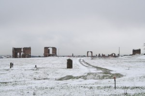 Roma innevata dall’Appia Antica