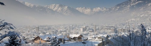 Aosta - Aosta sotto la neve, panoramica