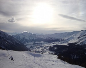 Val d’Ayas: panorama con sole e nuvole