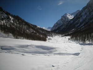panorama invernale della Val Troncea - Pragelato, alta Val Chisone