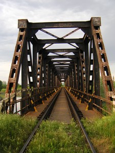 Ponte ferroviario sul fiume Oglio (particolare)