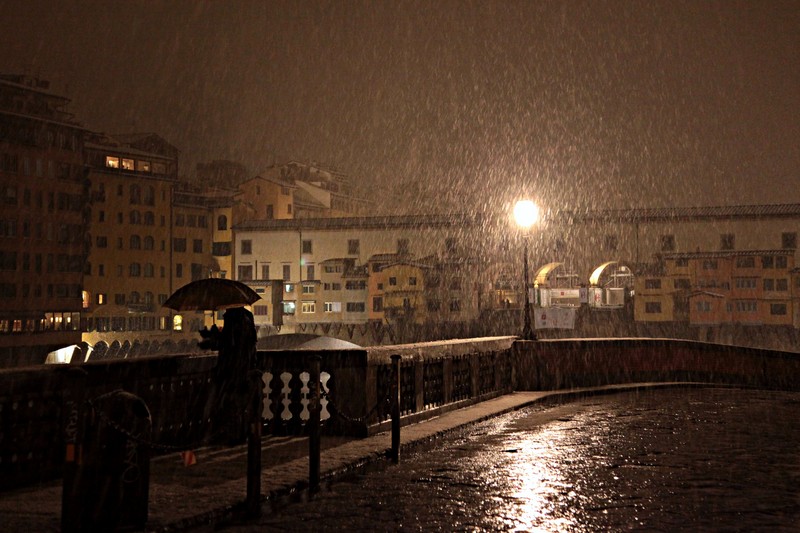 ''Ponte Vecchio sotto la neve'' - Firenze