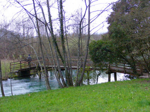 Ponte di legno pedonale sul Livenza