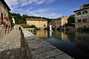 La piazza delle sorgenti di Bagno Vignoni
