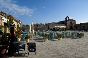 La piazza  dei Pescatori a Marzamemi