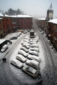 Sotto la neve Piazza Cesare Leonelli