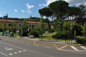 Una piazza di Ponte a Poppi