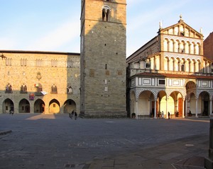 Un’immagine della “piazza” di Pistoia