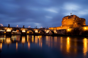 Il Ponte Sant’Angelo con le nuvole in movimento