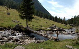 Un ponticello di legno sul Valfontana