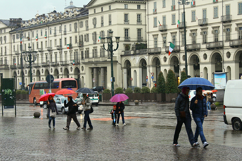 ''Piazza Vittorio Veneto sotto la pioggia'' - Torino