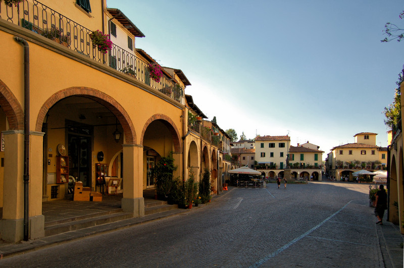 ''piazza Matteotti, alias Triangular Main Piazza'' - Greve in Chianti