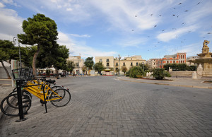 bici gialle per biciclettare in piazza