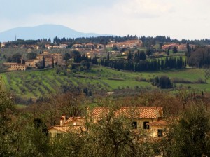 Panorama di verdi colline del Chianti