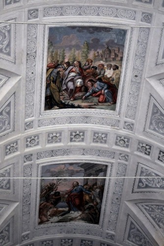 Mazzarino - Chiesa Madre, affreschi a soffitto.