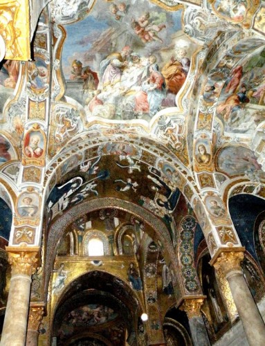 Palermo - Affreschi e mosaici dorati della Chiesa di S.ta Maria dell’Ammiraglio Palermo - Affreschi e mosaici dorati della Chiesa di S.ta Maria dell’Ammiraglio