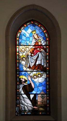 San Giovanni Rotondo - La Madonna del Carmine con Sant'Onofrio e la sua chiesa San Giovanni Rotondo - La Madonna del Carmine con Sant'Onofrio e la sua chiesa