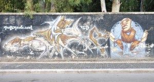 Murales col graffitaro dipinto