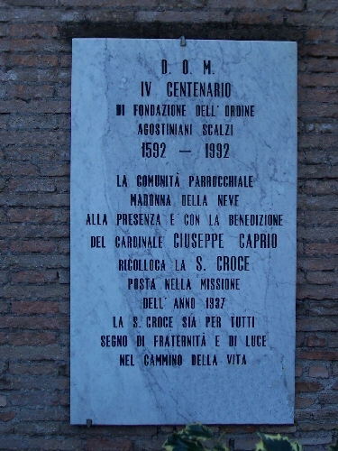 Frosinone - Parrocchia Santuario Madonna della Neve - IV centenario fondazione ordine degli Agostiniani Scalzi.jpg