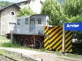 Arvier - Stazione Ferroviaria (lato binari) - Locomotore diesel spartineve.jpg