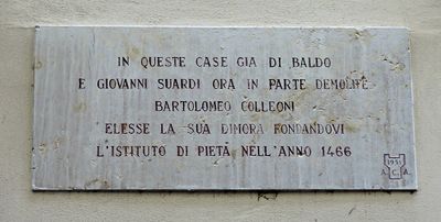 Bergamo - Lapide sulla dimora di Bartolomeo Colleoni.jpg