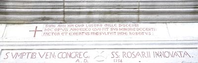 Bovino - Lapide sull'architrave del portale della chiesa del SS. Rosario.jpg