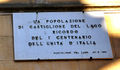 Castiglione del Lago - Lapide Commemorativa CENTENARIO UNITA' d'ITALIA - Piazza principale del Paese.jpg