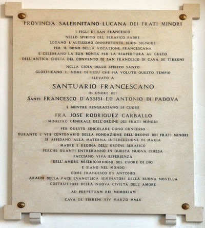 Cava de' Tirreni - a Fra José Rodriquez Carballo.jpg
