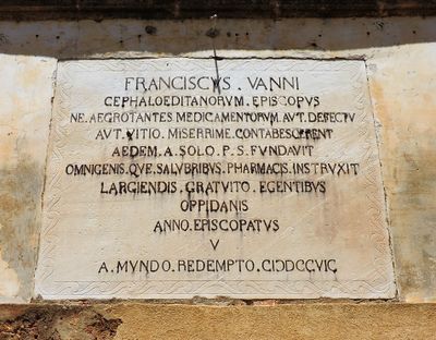 Cefalù - Lapide al vescovo Francesco Vanni.jpg