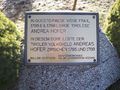Fiavè - targa commemorativa " ANDREA HOFER" - visibile a Ballino frazione di Fiavè.jpg