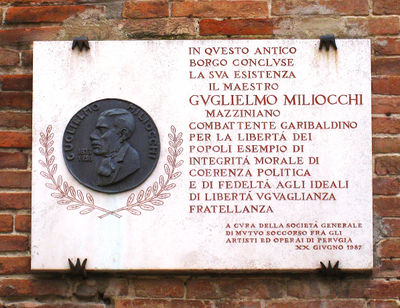 Perugia - GUGLIELMO MILIOCCHI - MAZZINIANO COMBATTENTE GARIBALDINO - ABITAZIONE - CORSO GARIBALDI.jpg