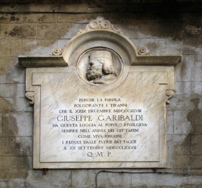 Perugia - Lapide GARIBALDI - Lapide Garibaldi - Piazza della Repubblica.jpg
