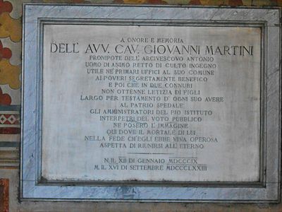 Prato - Complesso cimiteriale della Misericordia - Lapide a Giovanni Martini.jpg