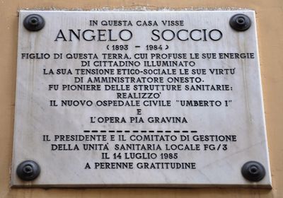San Marco in Lamis - Lapide in onore di Angelo Soccio.jpg