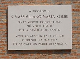 Padova - Lapide San Massimiliano Kolbe.jpg