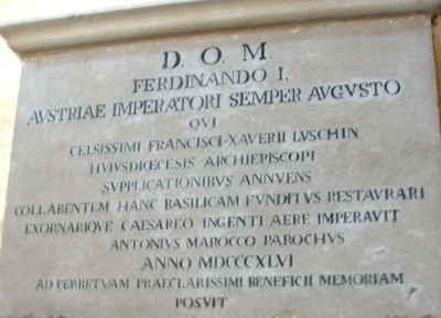 Aquileia - Lapide a Ferdinando I d'Austria.jpg