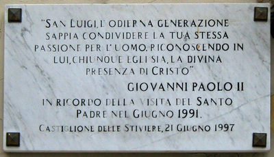 Castiglione delle Stiviere - Lapide 2 a Giovanni Paolo II.jpg