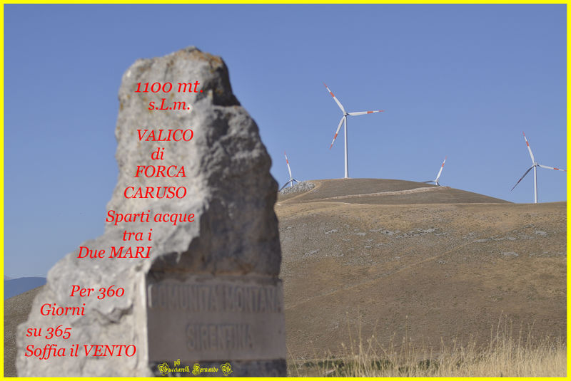 File:Collarmele - Ceppo alla sommità del valico - Qui si divide,il versante del Mare Adriatico con il versante del Mar Tirreno, qui Nascono i Venti, il posto ideale per Produrre energia ecologica.jpg