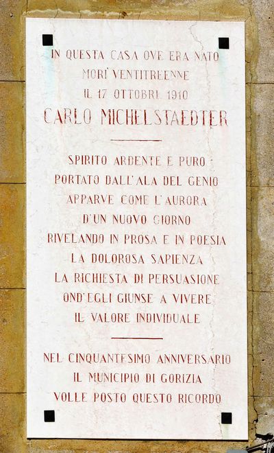 Gorizia - Lapide a Carlo MichelstaedterI.jpg