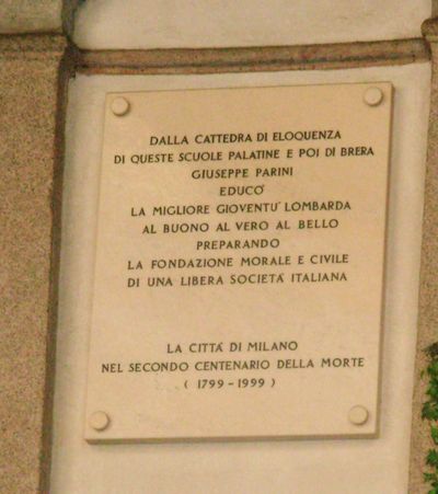 Milano - Lapide a ricordo di Giuseppe Parini.jpg