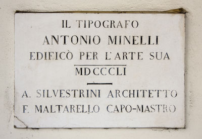 Rovigo - Antonio Minelli - Si trova sul palazzo dell'Erario (oggi Conservatoria dei Registri Immobiliari) in via Minelli angolo Via Angeli.jpg