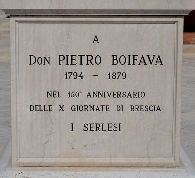 Lapide monumento Don Pietro Boifava - Guida Serle Wiki