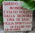 Torremaggiore - Lapide Monum. Padre Pio - 2.jpg