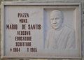 Troia - Lapide a Monsignor Mario De Santis - in Piazza De Santis.jpg